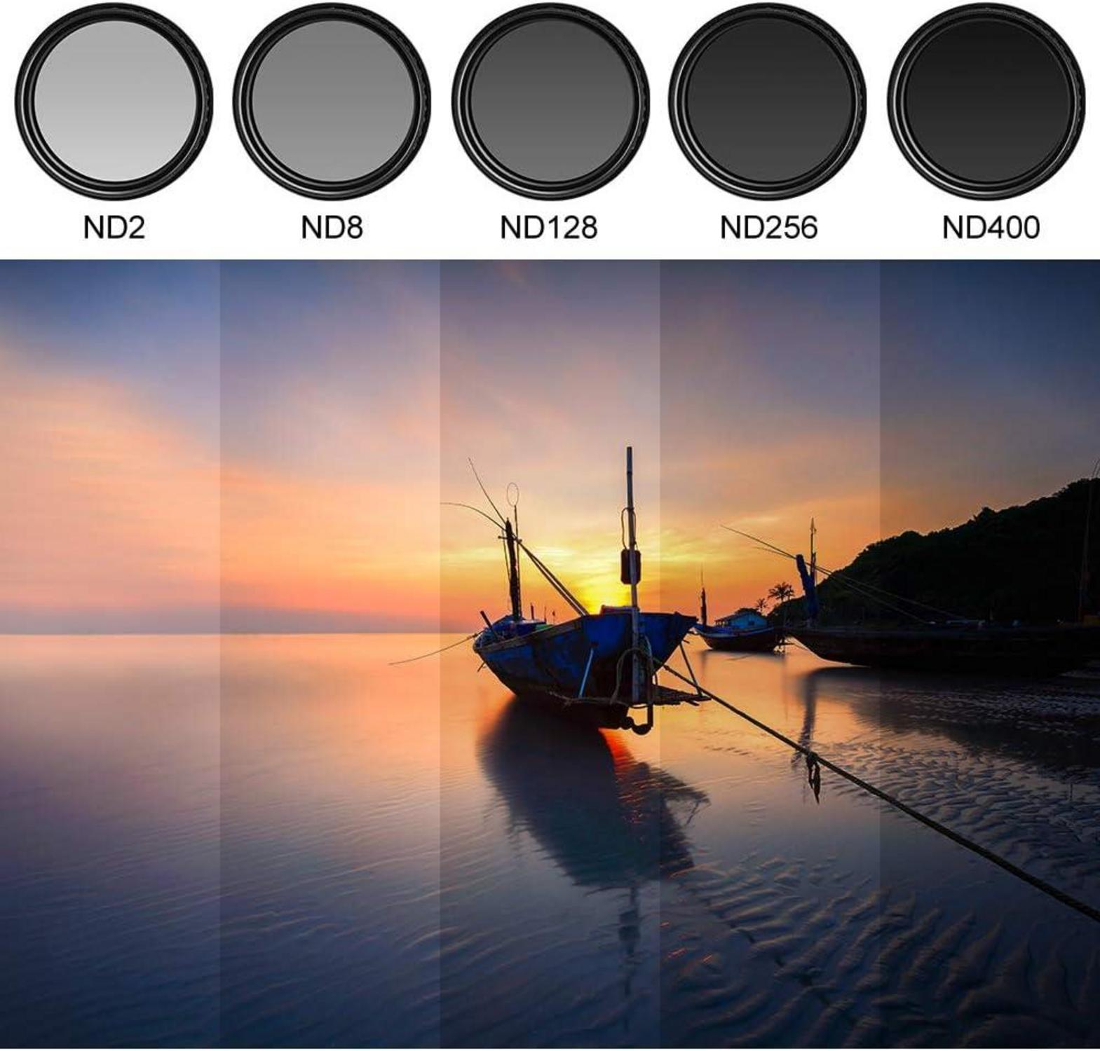 82mm Variabler ND Filter Slim ND2-ND400 für Canon Nikon Sony DSLR Kamera