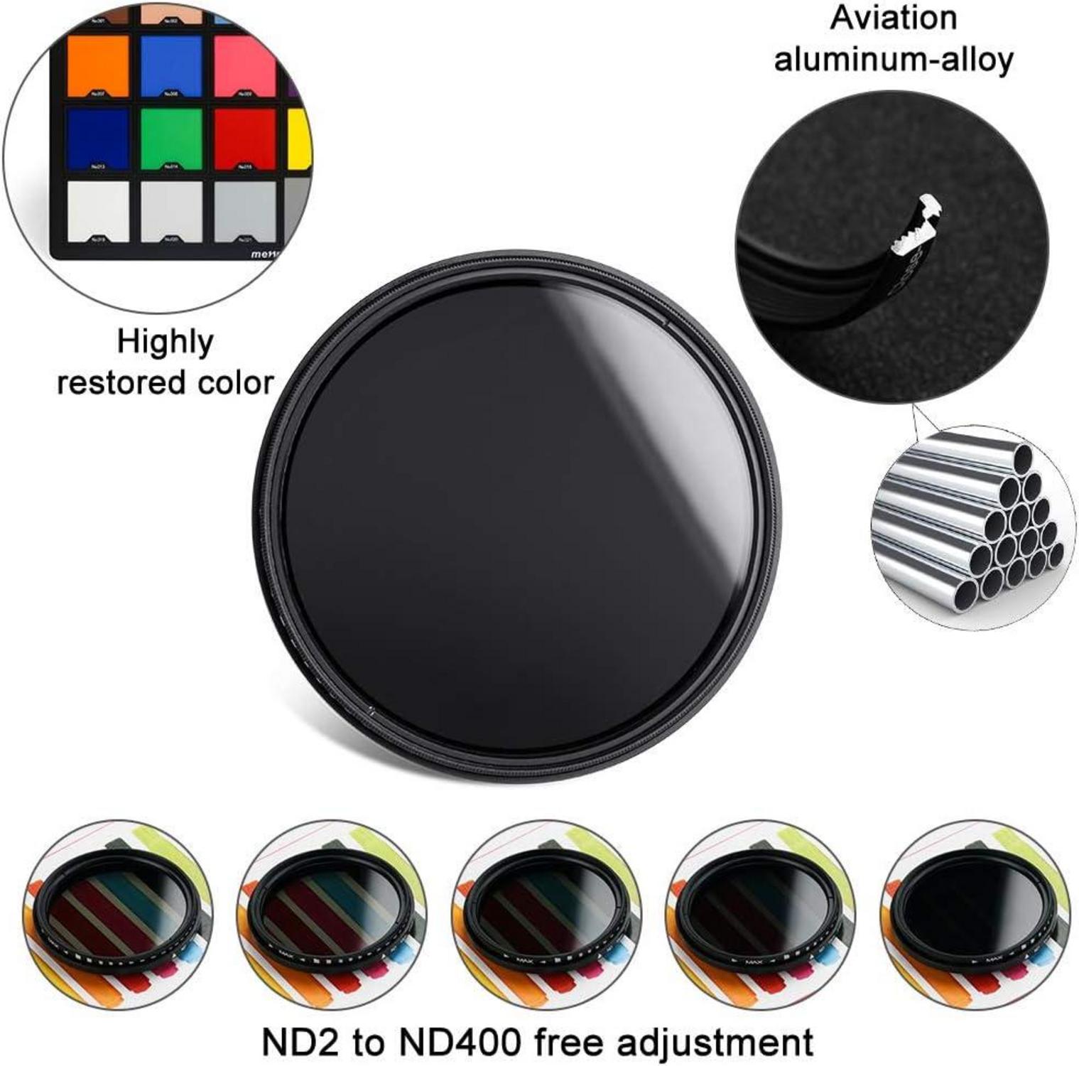 72mm Variabler ND Filter Slim ND2-ND400 für DSLR Kameras