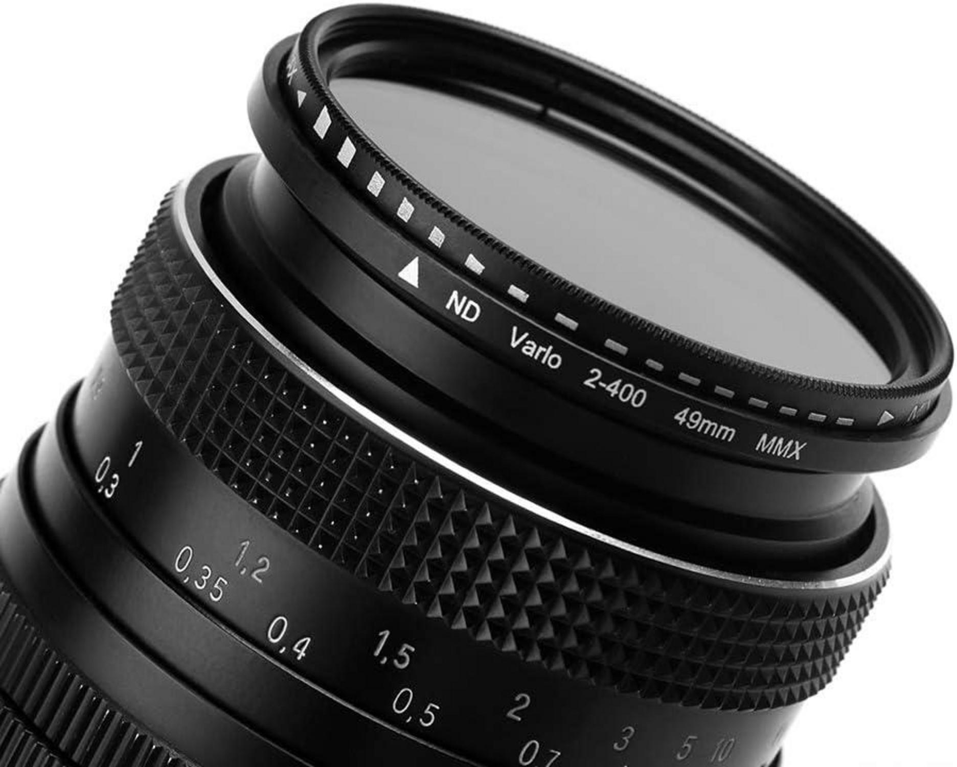 72mm Slim Variabler ND Filter für Canon Nikon Sony DSLR Kamera + 3 Slot Nylon