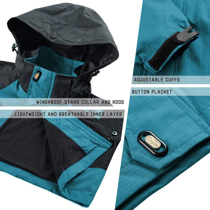 Herren Übergangsjacke wasserabweisend mit abnehmbarer Kapuze S See Blau