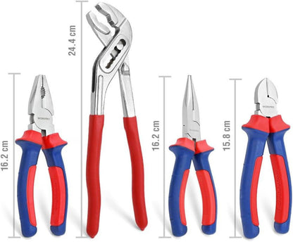 WORKPRO Zangen Set 4tlg. Kombizange Spitzzange