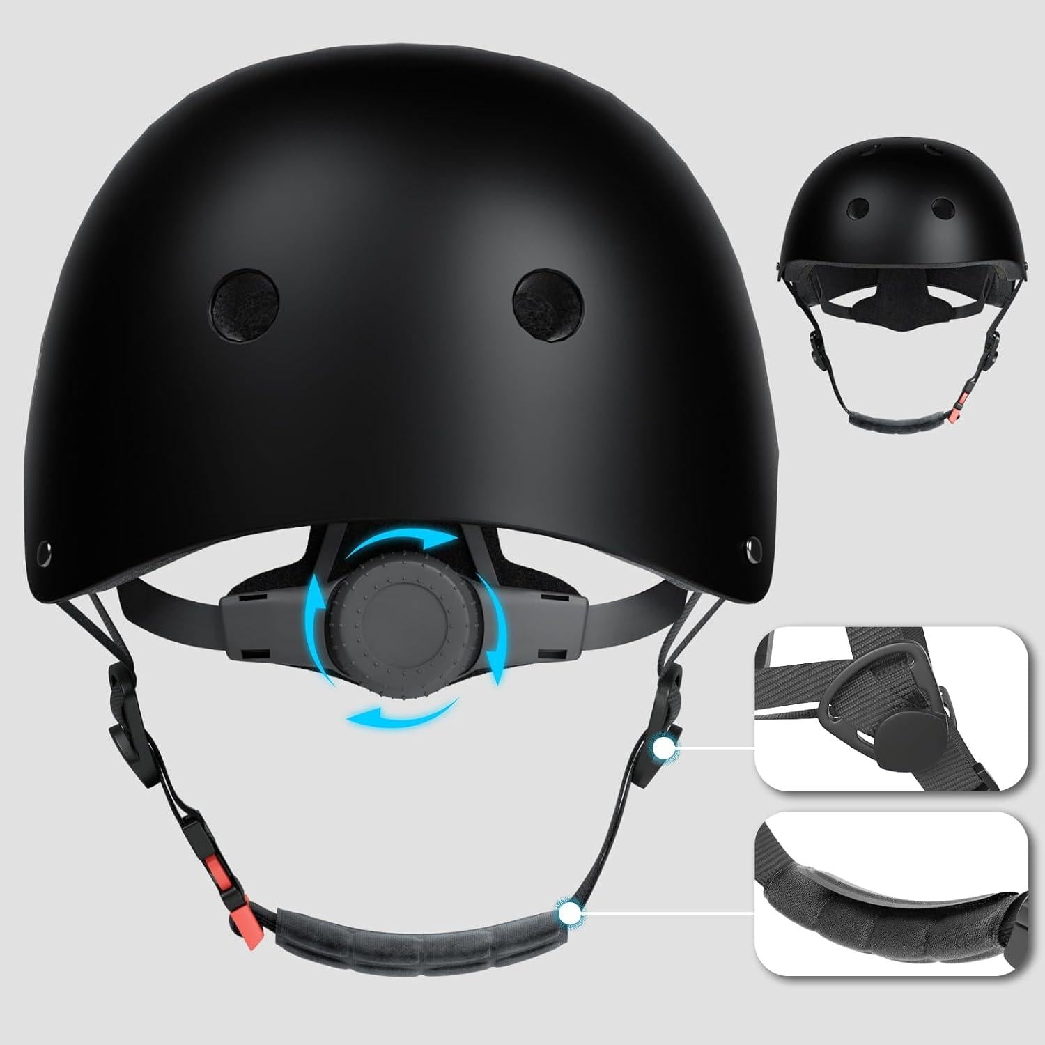 XJD Kinder Jugend Multisport-Fahrradhelm 3-13 Jahre Schwarz