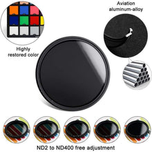 62mm ND Filter Slim Variabler Graufilter ND2-ND400 für DSLR