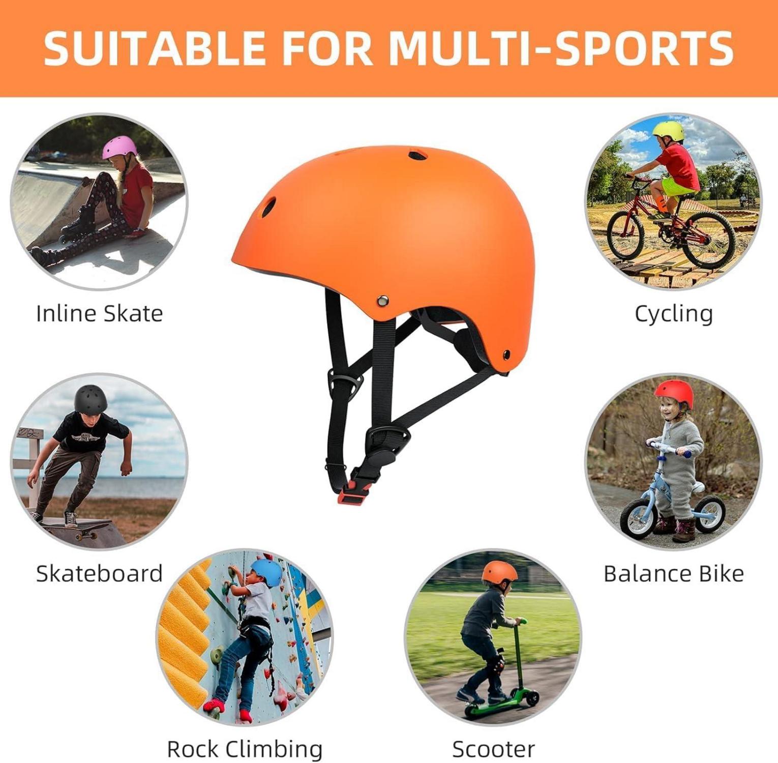 Kinder Jugend Fahrradhelm Klassiker Multisport 3-13 Jahre Orange