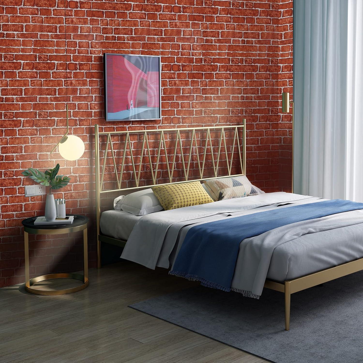 Rot Ziegelstein Selbstklebende Tapete 44x500cm Küche Wohnzimmer Wanddekoration