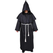 Mönch Robe Kostüm mit Kapuze - 3-teilig für Halloween & Motto