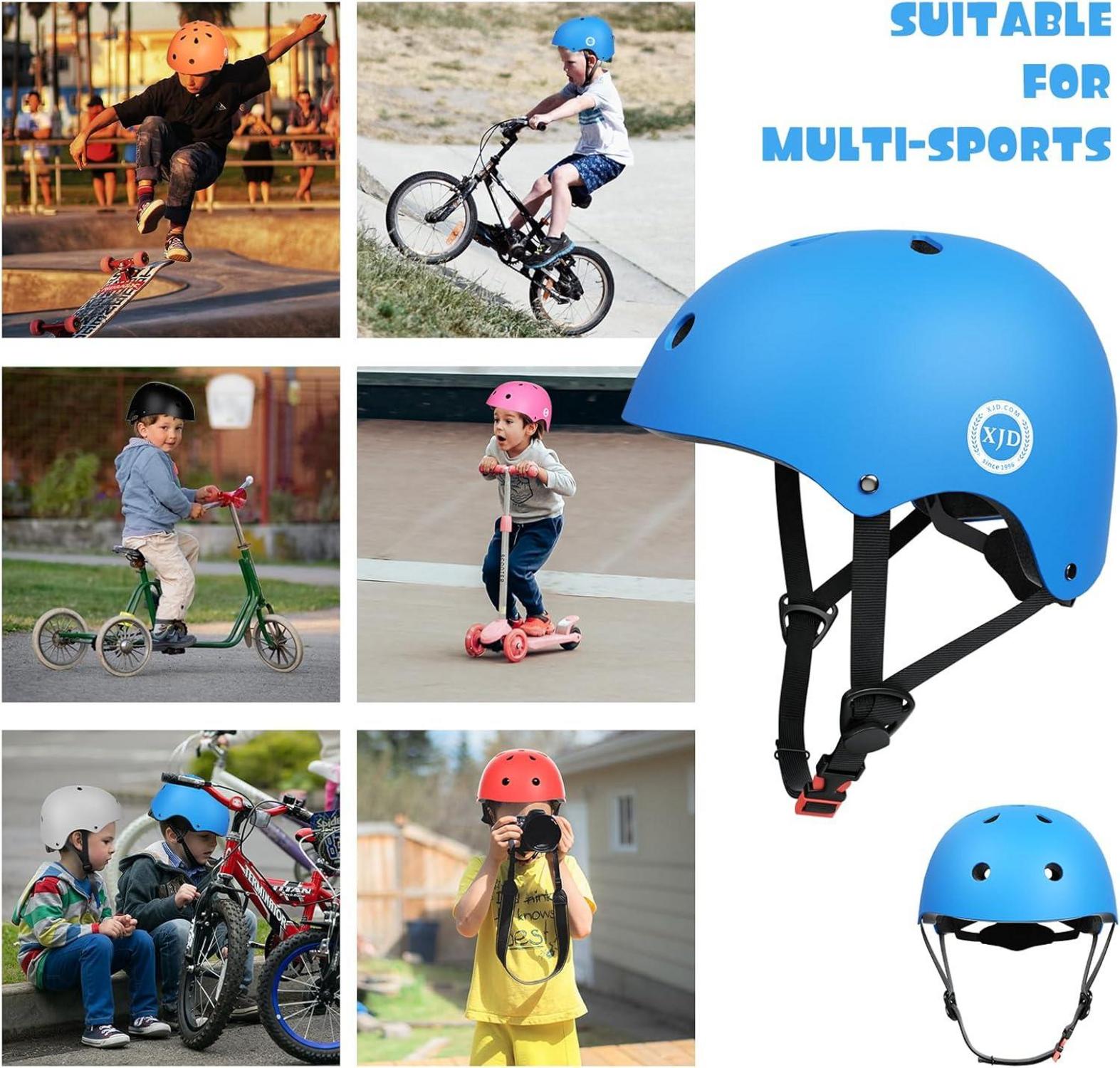 XJD Kinder Jugend Fahrradhelm | Multisport Helm CE-Zertifiziert | Blau | M