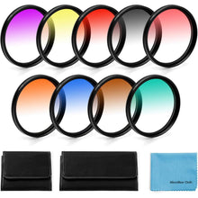 77mm Fotover Farbverlaufsfilter Set 9-teilig mit Taschen und