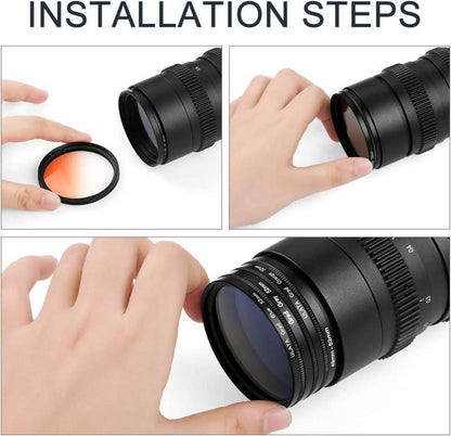 52mm Graduated Color Lens Filter Set für Canon Nikon Sony - 9 Stück