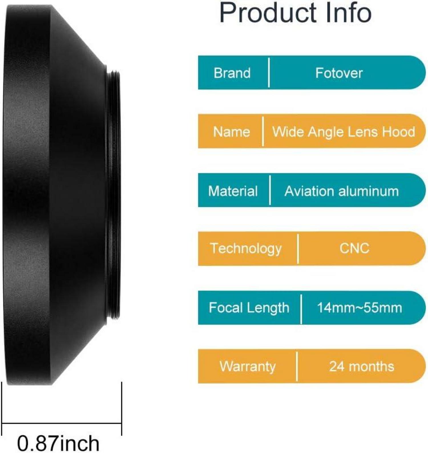 46mm Universal Metall Gegenlichtblende mit Objektivdeckel für Kamera