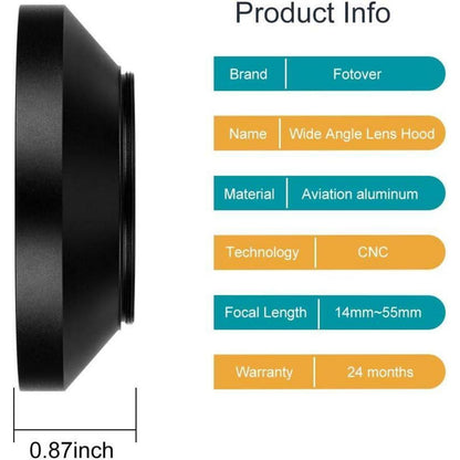 52mm Weitwinkel Gegenlichtblende mit Objektivdeckel