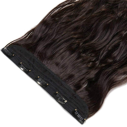 Gewellte Haarverlängerung Mittelbraun 60cm – Clip-in Haarteil