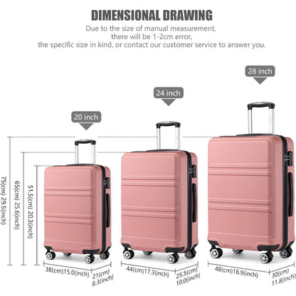 Reisekoffer L (65cm) Rosegold mit TSA Schloss