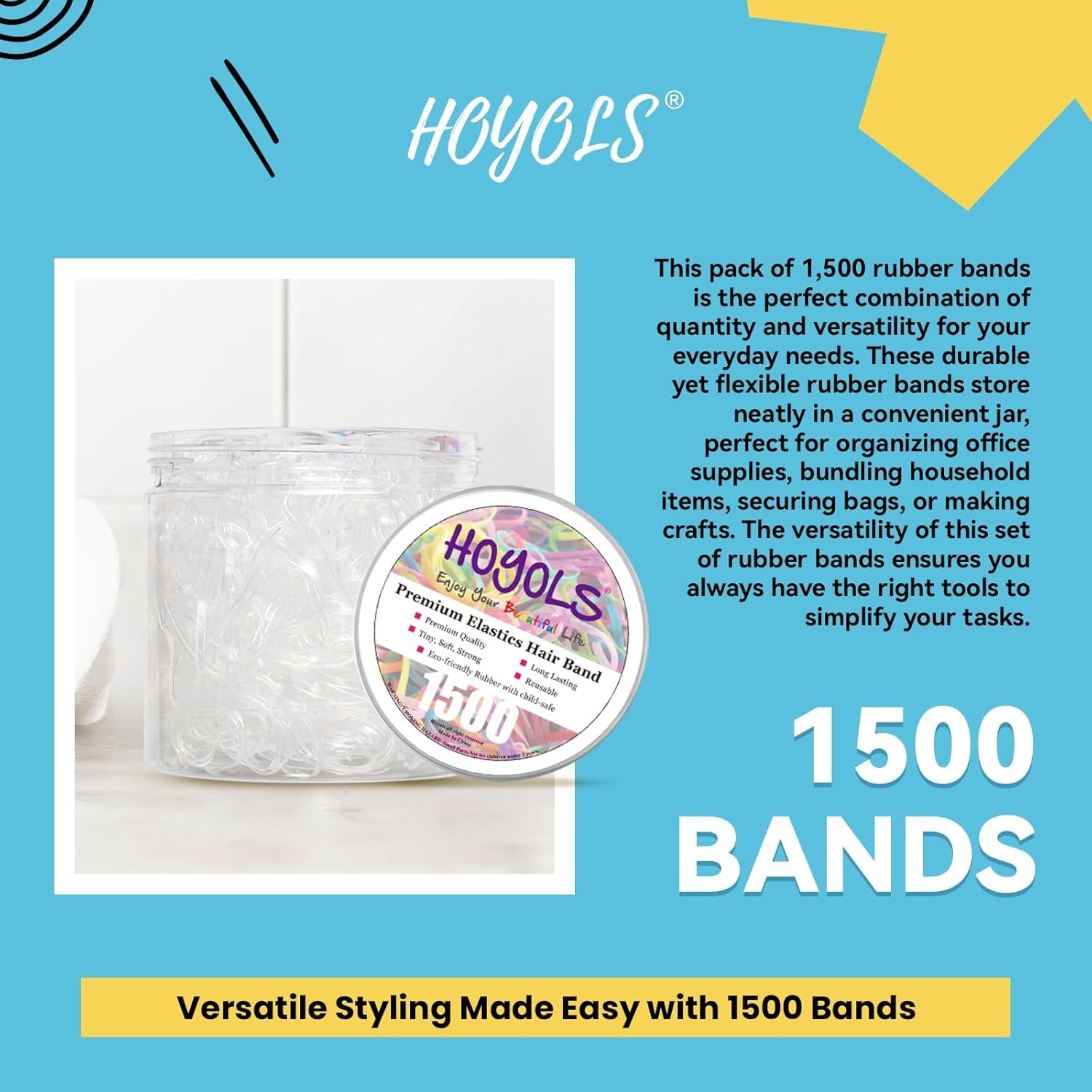 1500 Stück Hoyols Klares Elastisches Haarband Pack Mädchen Zopf Pferdeschwanz