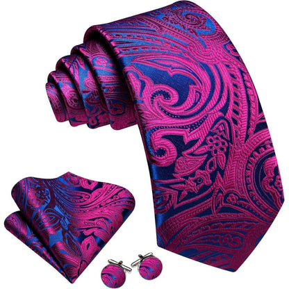 Seide Krawattenset Schwarz Rot geschenke für männer