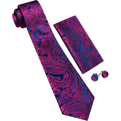 Seide Krawattenset Schwarz Rot geschenke für männer