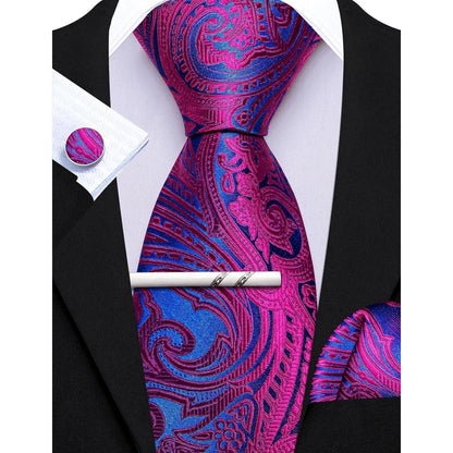 Seide Krawattenset Schwarz Rot geschenke für männer