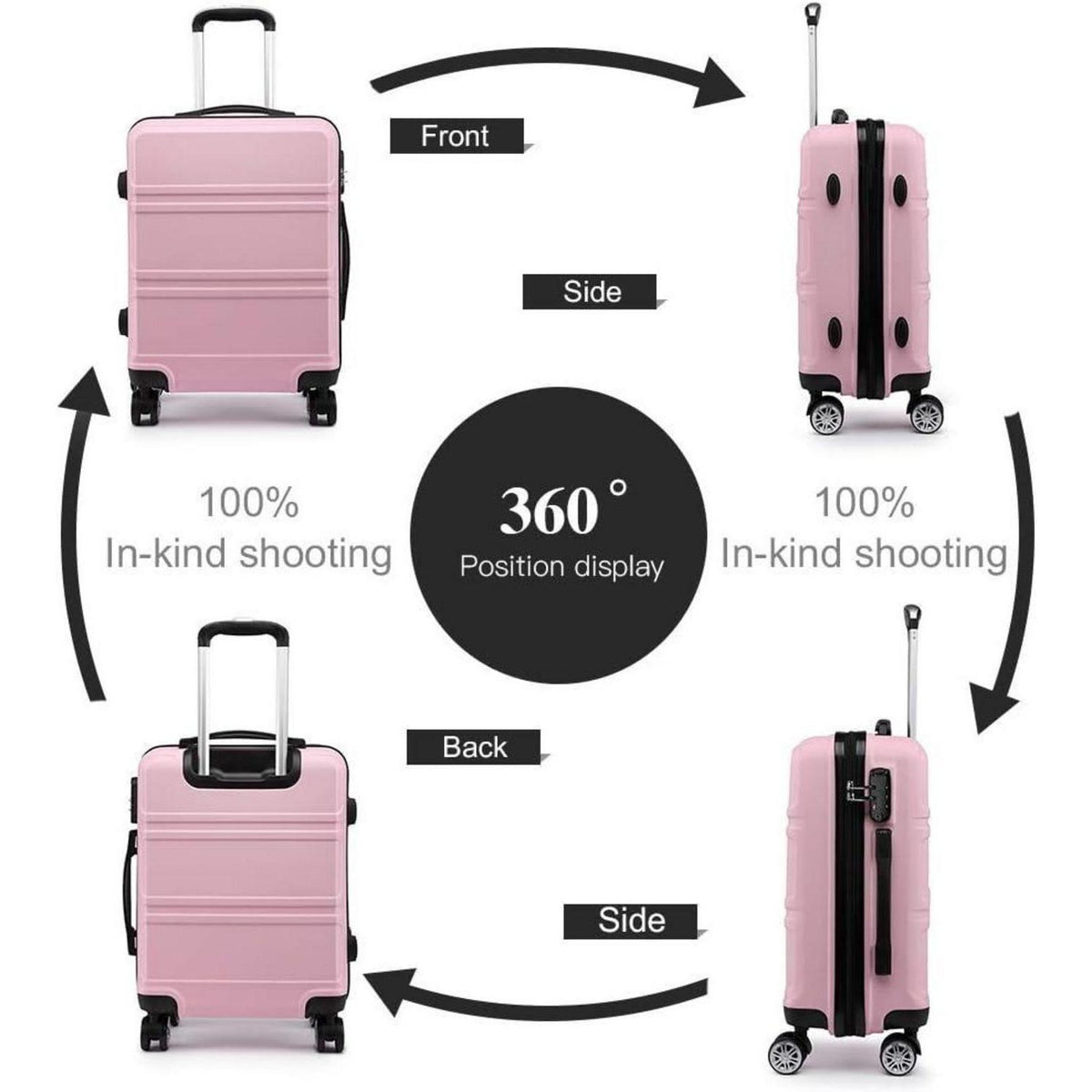 Hartschalenkoffer L (65cm) Pink mit TSA Schloss