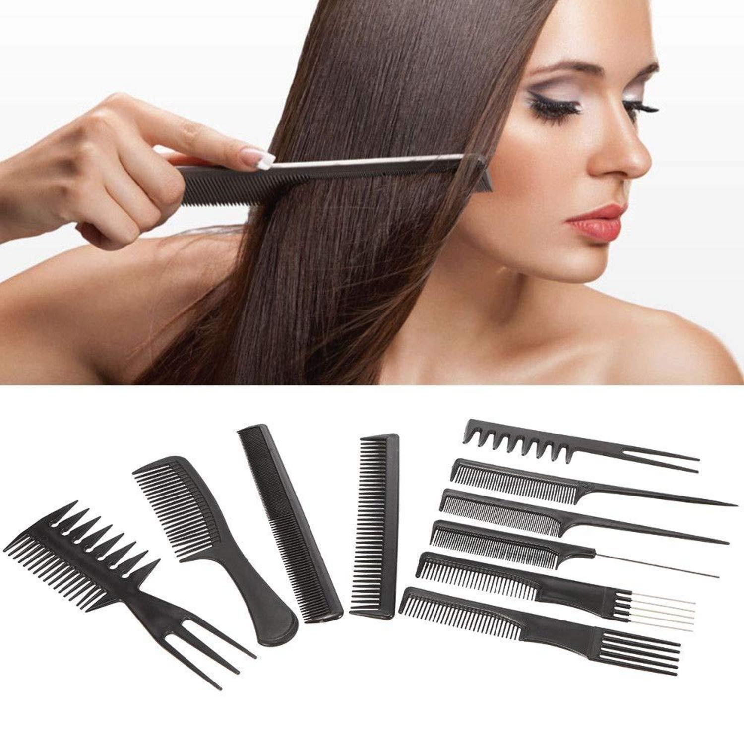 Profi Hair Styling Kamm Set friseur Kämme Haarklammern Schwarz
