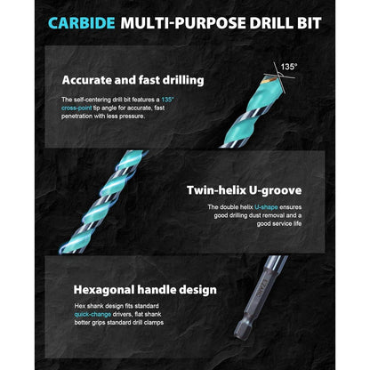 EZARC 5tlg Bohrer Set Hartmetall Sechskantbohrer