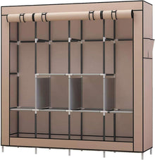 Kleiderschrank UDEAR Stoff Faltschrank Braun 4