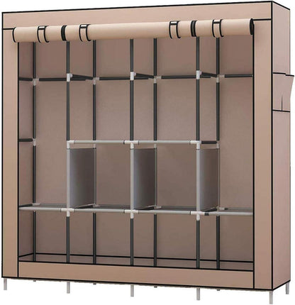 Kleiderschrank UDEAR Stoff Faltschrank Braun 4