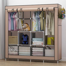 Kleiderschrank Stoff Faltschrank Braun Schlafzimmer Schrank