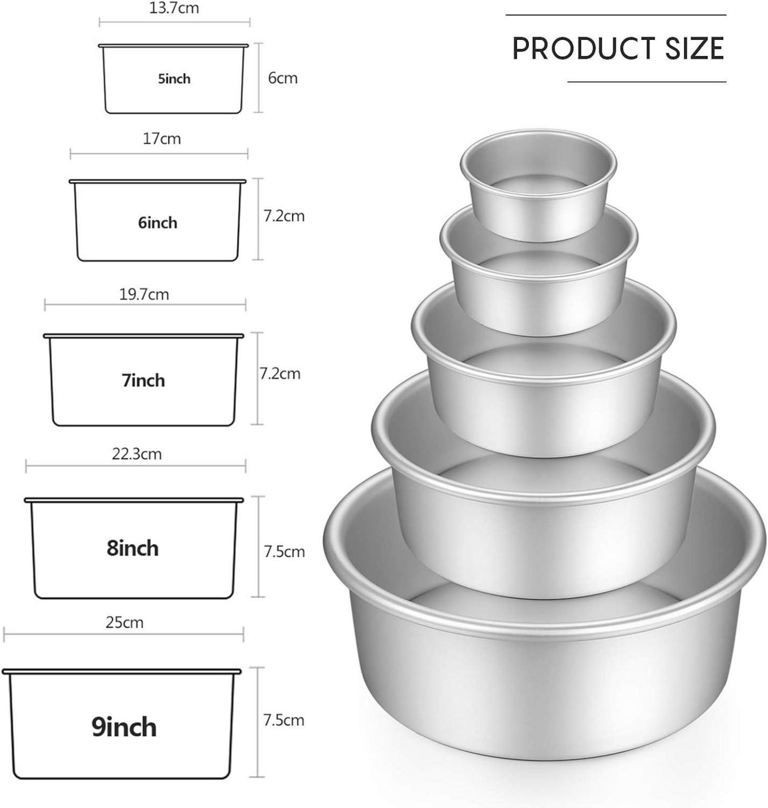 Kuchenform Rund Backformen Set aus Eloxiertem Aluminium