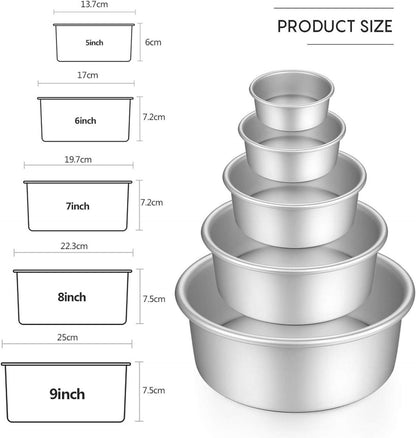 Kuchenform Rund Backformen Set aus Eloxiertem Aluminium