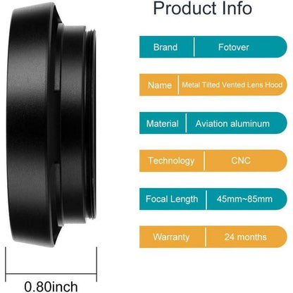 40.5mm Hohl Gegenlichtblende Metall Sonnenblende