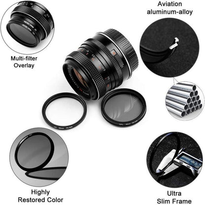 Fotover 52mm UV CPL Filter Set mit Objektivdeckel & Beutel