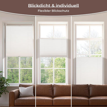 Klemmrollos für Fenster ohne Bohren Jalousie 35x130cm weiß
