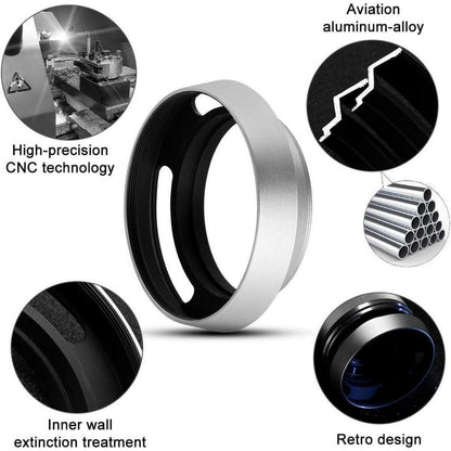 49mm Metall Gegenlichtblende mit Objektivdeckel und