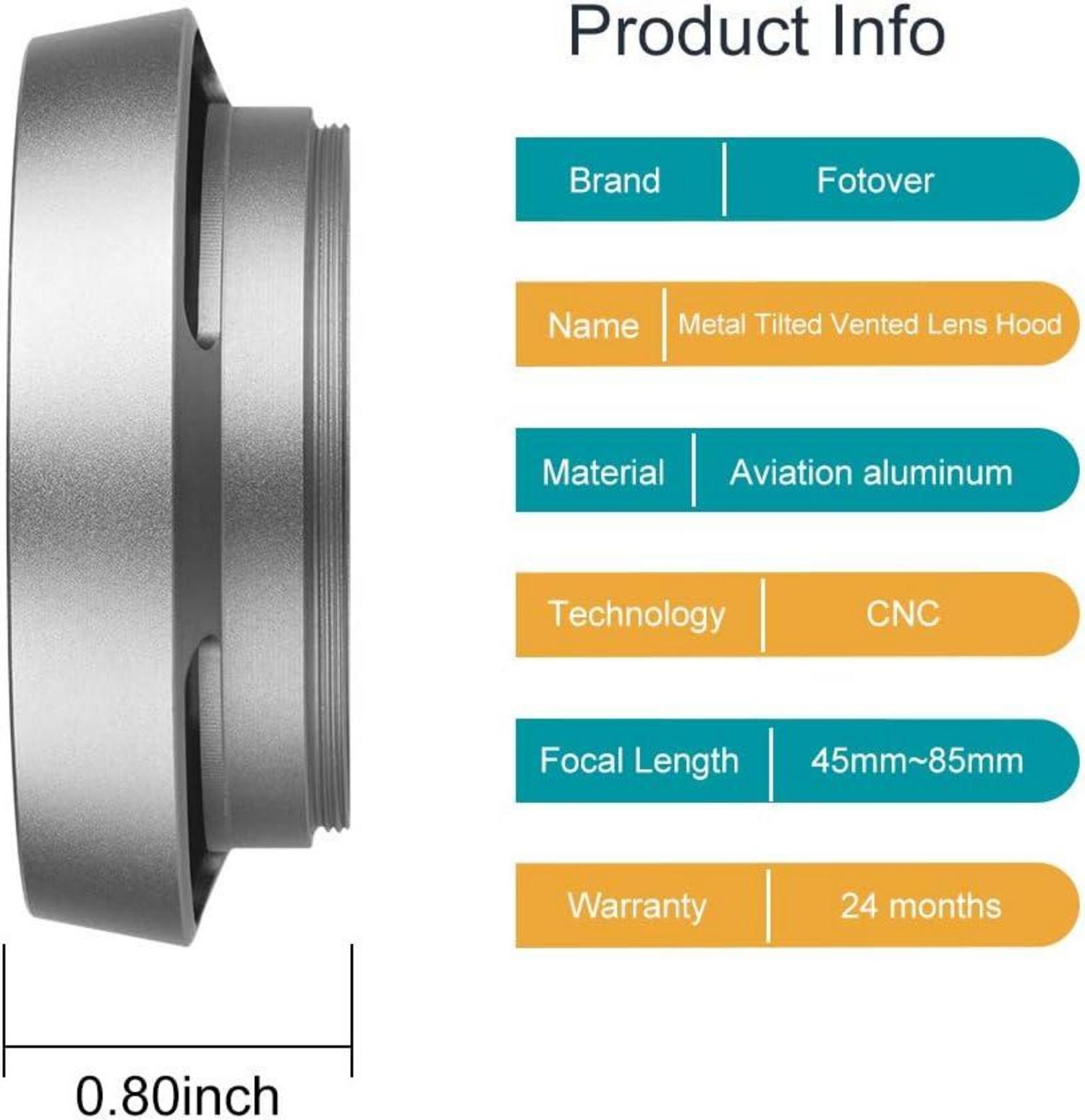 49mm Hohl Gegenlichtblende Universal Metall Sonnenblende mit