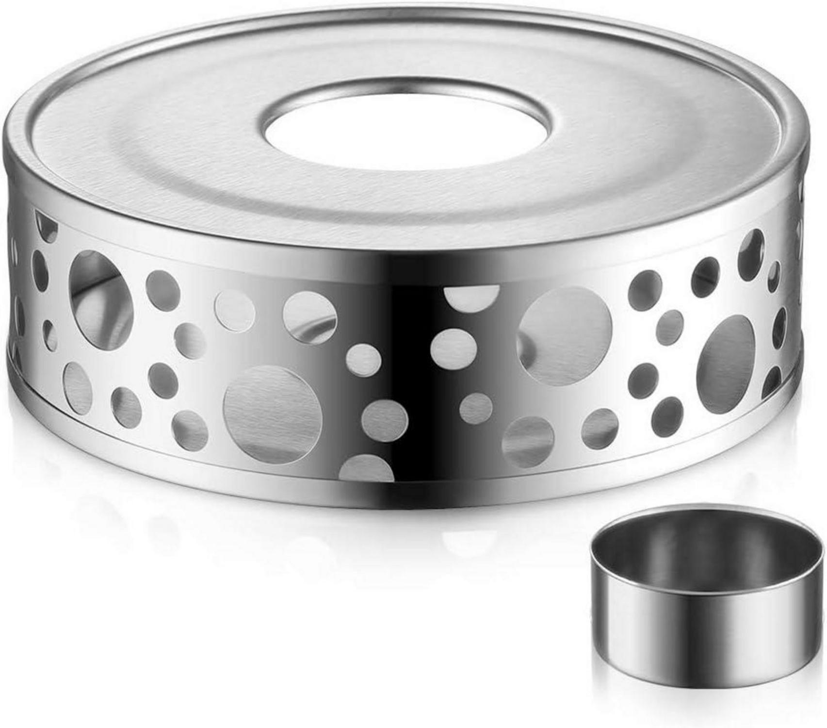 Edelstahl Teewärmer mit Teelichthalter für Teekannen