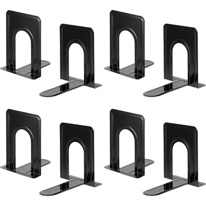 Rutschfeste Metall-Buchstützen 8 Stück Schwarz 17x14,5x12,5