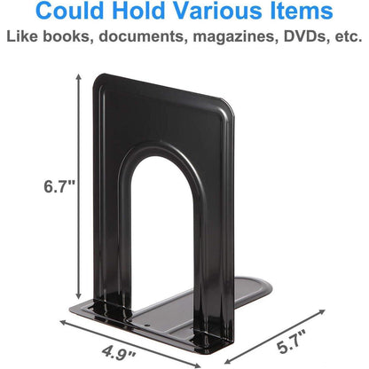 Rutschfeste Metall-Buchstützen 8 Stück Schwarz 17x14,5x12,5