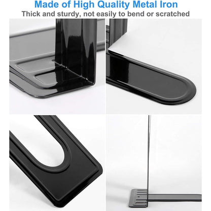 Rutschfeste Metall-Buchstützen 8 Stück Schwarz 17x14,5x12,5