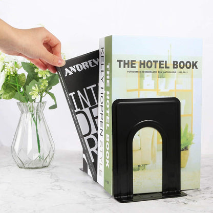 Rutschfeste Metall-Buchstützen 8 Stück Schwarz 17x14,5x12,5