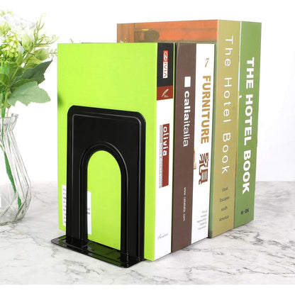 Rutschfeste Metall-Buchstützen 8 Stück Schwarz 17x14,5x12,5