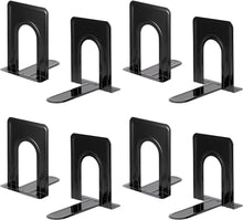 Rutschfeste Metall-Buchstützen 4 Paar Schwarz 17 x 14,5 x 12,5 cm