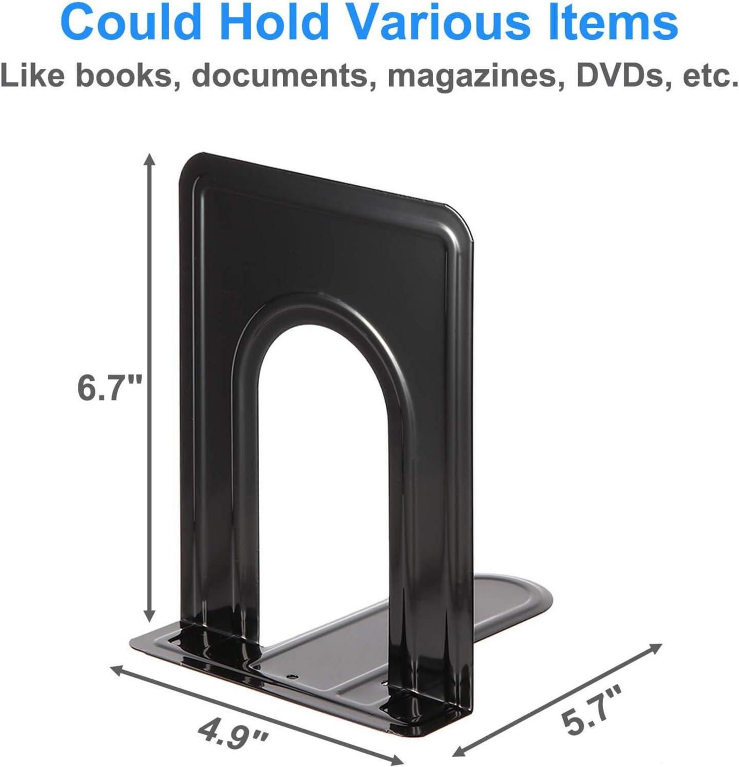 Rutschfeste Metall-Buchstützen 8 Stück Schwarz 17x14,5x12,5
