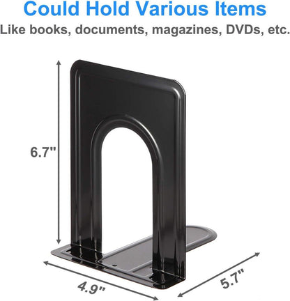 Rutschfeste Metall-Buchstützen 8 Stück Schwarz 17x14,5x12,5