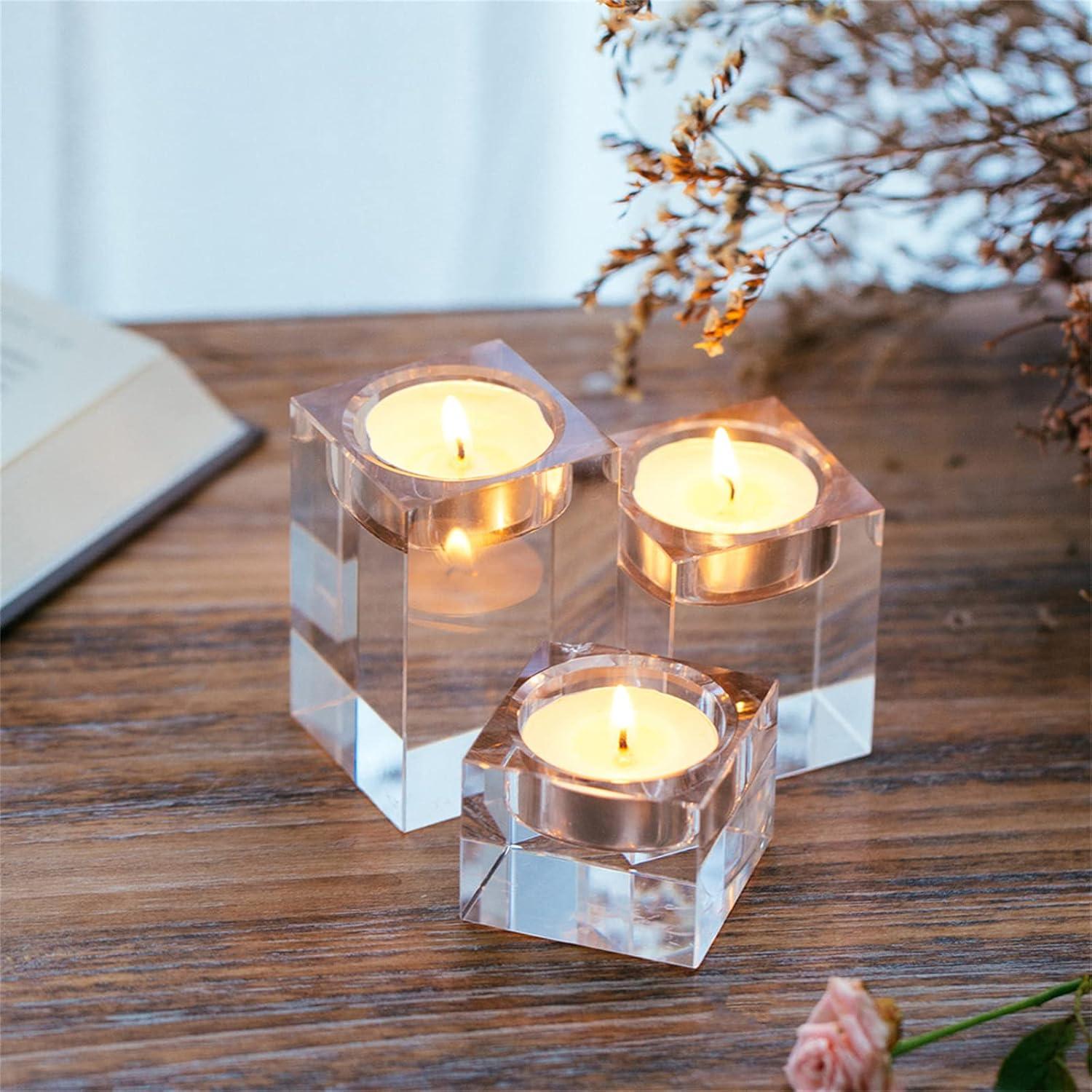 Teelichthalter Glas Set Kristallglas Kerzenhalter Zuhause