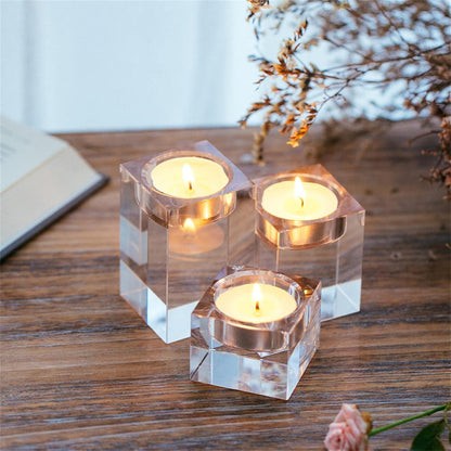 Teelichthalter Glas Set Kristallglas Kerzenhalter Zuhause