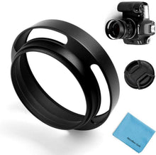 55mm Universal Metall Gegenlichtblende Schwarz mit Objektivdeckel und