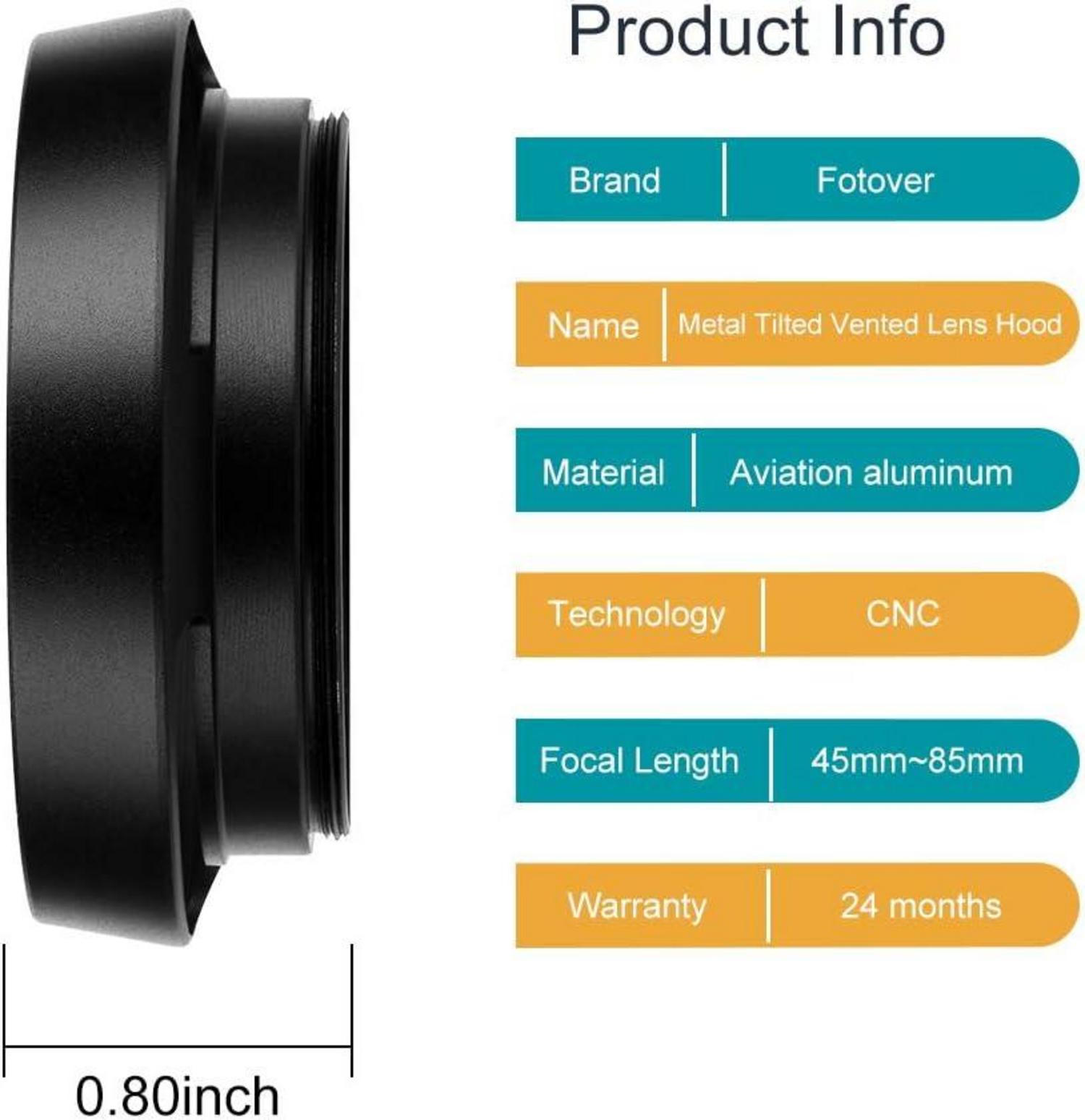 55mm Universal Metall Gegenlichtblende Schwarz mit Objektivdeckel und