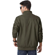 Herren Übergangsjacke Cargo Militärjacke Winddicht Viele Taschen Armeegrün