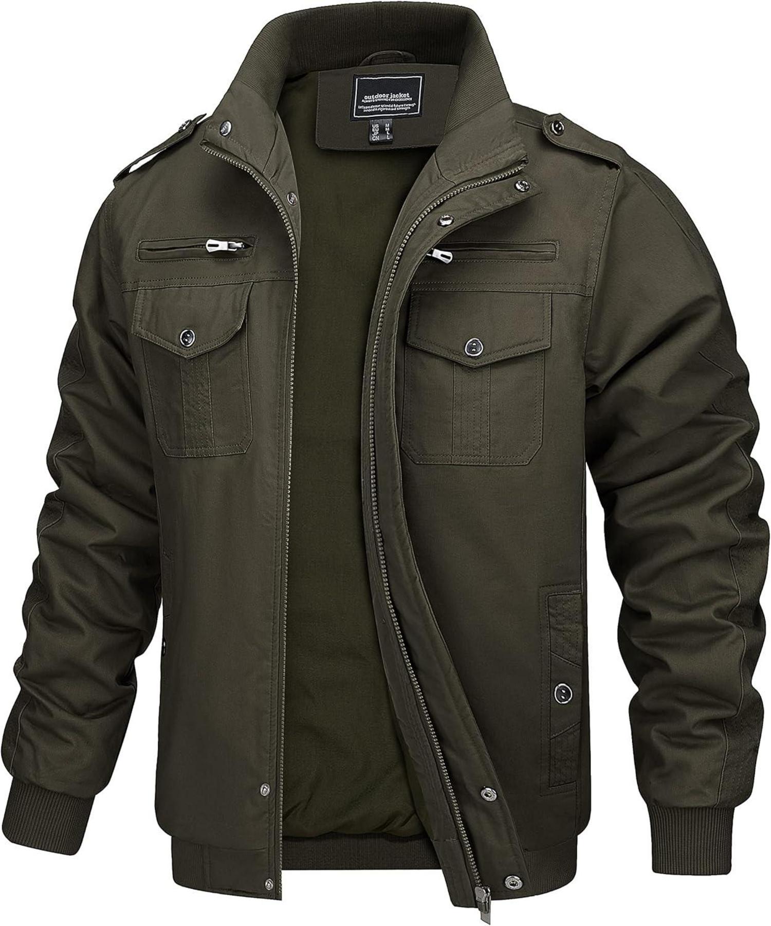 Übergangsjacke Stehkragen Militär Outdoorjacke Winddichte Feldjacke