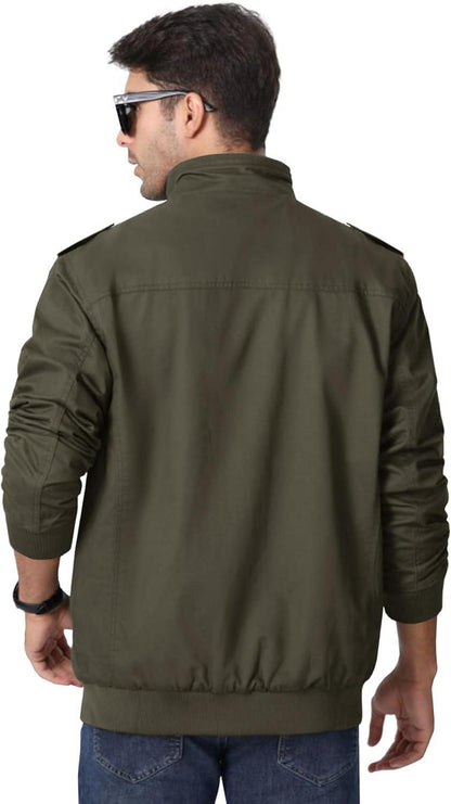 Übergangsjacke Herren Militär Stil Winddicht Outdoorjacke